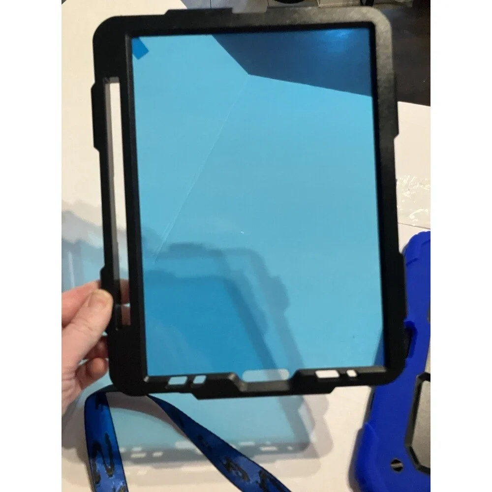 Rugged iPad Air 4/5 Case 10.9” Shockproof w Hand Strap Kickstand Blue